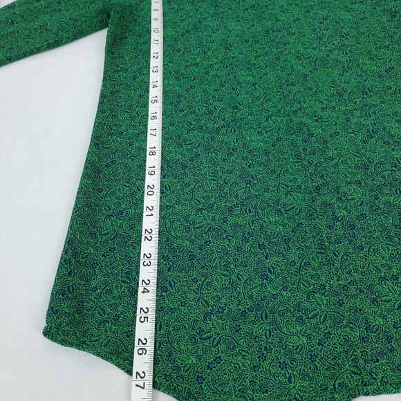 CAbi Bountiful Long Sleeve Emerald Green Sheer Blouse, Small - Picture 8 of 16